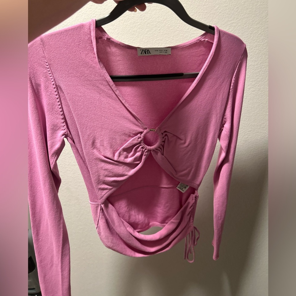 Zara- Long sleeve pink top